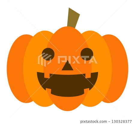 Cute Halloween pumpkin illustration icon illustration simple vector material 130328377