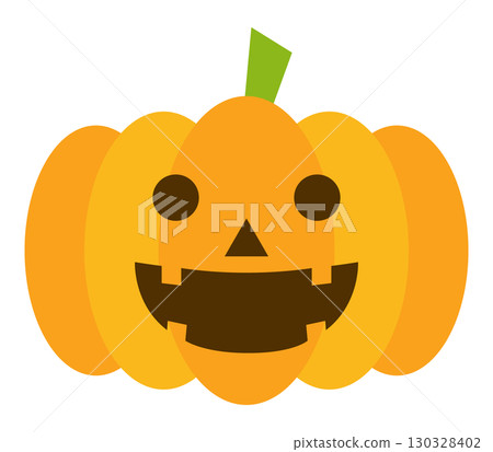 Cute Halloween pumpkin illustration icon illustration simple vector material 130328402