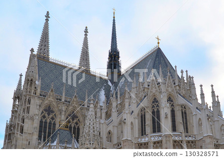 The Votive Church (Votivkirche) in Vienna, Austria, on a winter day with snow The Votive Church (Votivkirche) in Vienna, Austria, on a winter day with snow 130328571