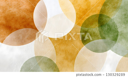 Abstract design featuring overlapping circles in saffron, white, and green colors, symbolizing Indian Independence Day. 130329289
