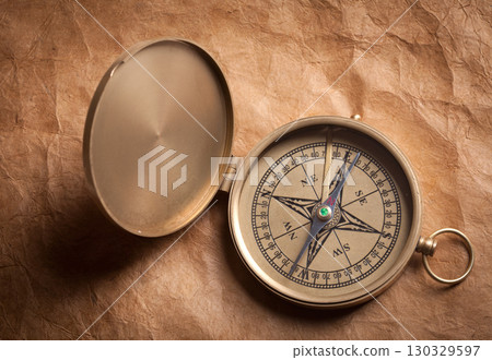 Compass on old paper 130329597