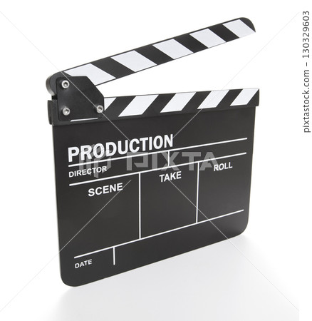 Clapper board on white background 130329603