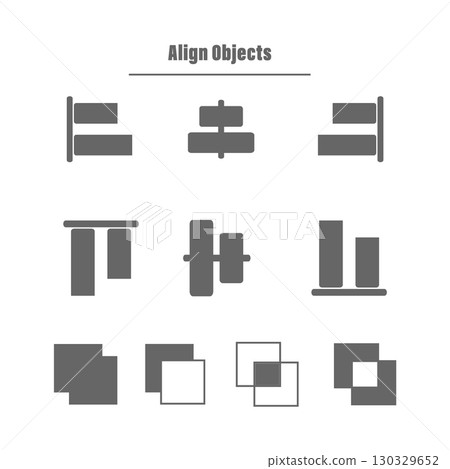 Align and shape modes: vectors illustration 130329652