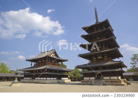World Heritage Site: The Five-Story Pagoda and Golden Hall of Horyuji Temple in Nara 130329900
