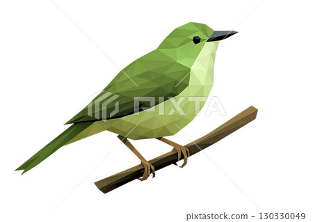 夜鶯低多邊形風格插畫背景透明 130330049