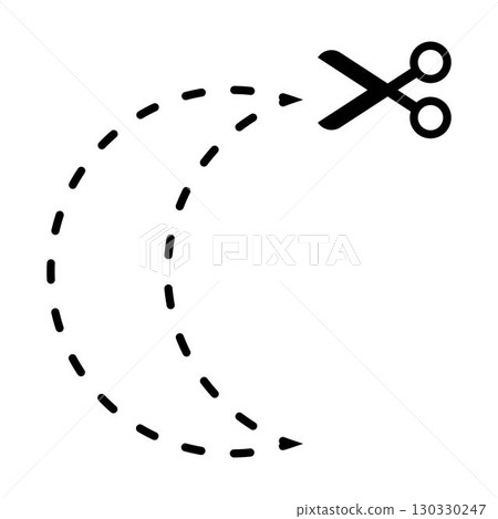 Cutting crescent shape worksheet element for preschool and kindergarten Cutting crescent shape worksheet element for preschool and kindergarten 130330247