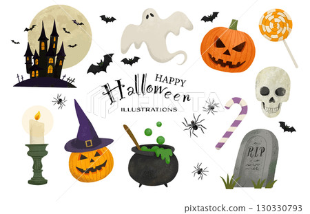 Halloween vector illustration set Halloween vector illustration set 130330793