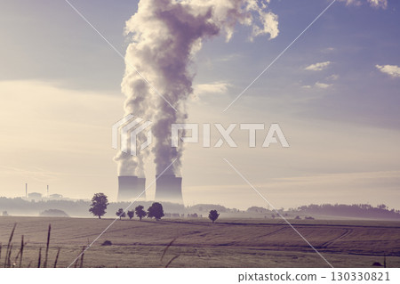 Temelin Nuclear Power Plant emitting steam in South Bohemian Region, Czechia Temelin Nuclear Power Plant emitting steam in South Bohemian Region, Czechia 130330821