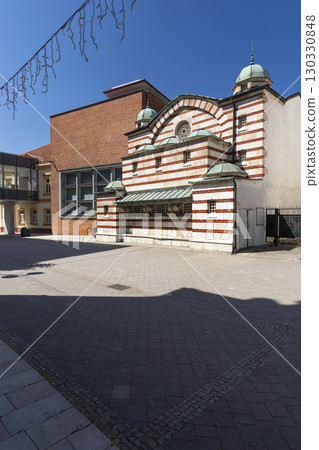 Hammam Turkish bathhouse in Trencianske Teplice, Slovakia, showcasing Moorish revival architecture Hammam Turkish bathhouse in Trencianske Teplice, Slovakia, showcasing Moorish revival architecture 130330848