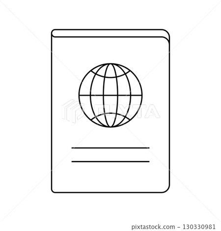 Passport icon. Travel illustration and tourism item. Passport icon. Travel illustration and tourism item. 130330981