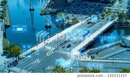 urban transport and digital technology concept 130331337