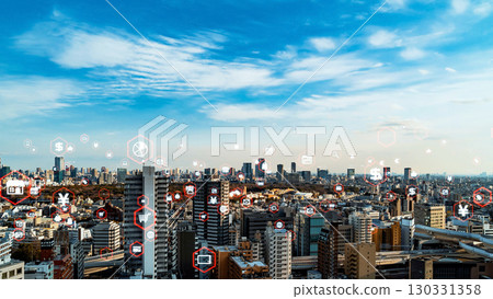 Modern society and business network concept 130331358