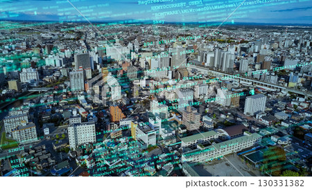 Modern city aerial view and systems engineering concept Modern city aerial view and systems engineering concept 130331382