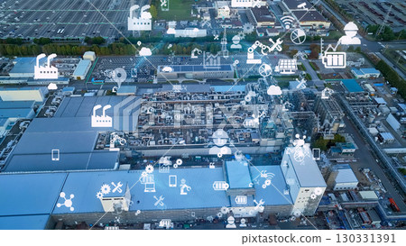 工廠航空攝影與數位技術概念 130331391