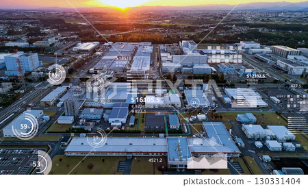 工業區鳥瞰圖與統計資料概念 130331404