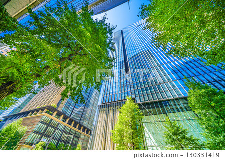 Tokyo cityscape, Japan, September 2nd. View of the intersection and office buildings in front of the Taisei Otemachi Building 130331419