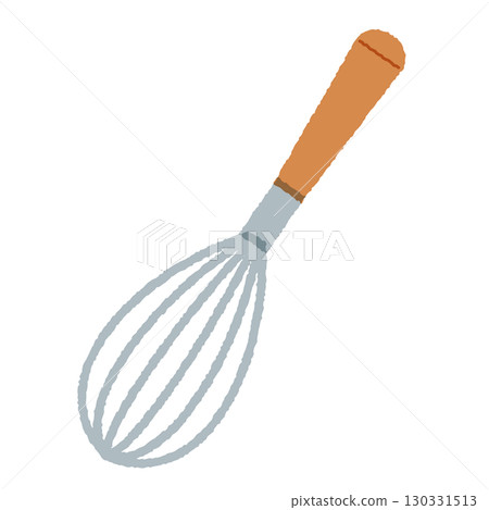 Flat illustration of a whisk. A whipper for whipping cream. 130331513