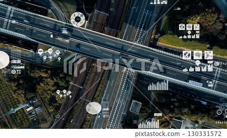 道路鳥瞰圖和統計數據概念 130331572