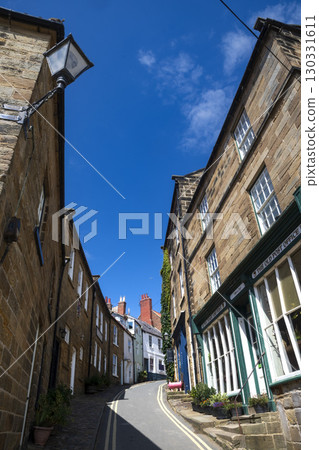 Narrow street in Robin's Hood Bay in North Yorkshire 130331611