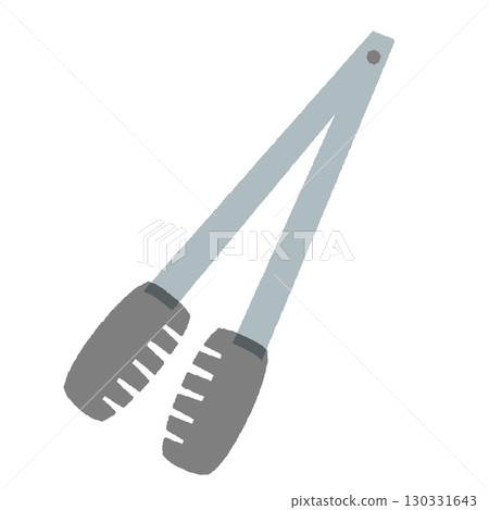 鉗子的平面插圖。用於盛放食材的廚房用具。 鉗子的平面插圖。用於盛放食材的廚房用具。 130331643