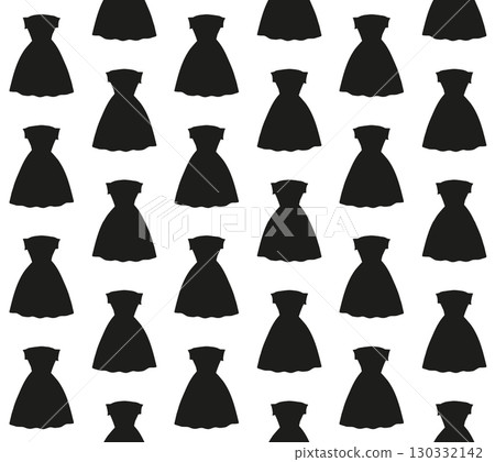 Vector seamless pattern of dress silhouette 130332142