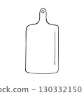 Vector hand drawn sketch outline cutting board 130332150