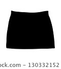 Vector hand drawn jeans skirt silhouette 130332152