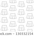 Vector seamless pattern of outline mini skirt 130332154