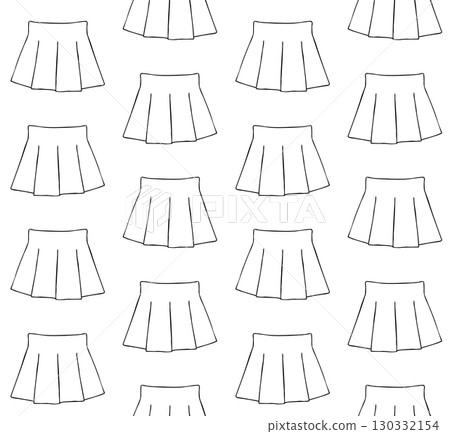 Vector seamless pattern of outline mini skirt 130332154