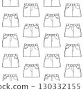 Vector seamless pattern of hand drawn jeans skirt 130332155