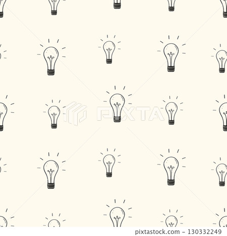 Seamless incandescent light bulb pattern. Background concept ideas, vector illustration of electricity. Seamless incandescent light bulb pattern. Background concept ideas, vector illustration of electricity. 130332249