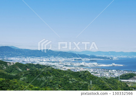 Mikawa Port and Gamagori City as seen from Mt. Mikage (Aichi Prefecture) 130332566