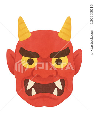 Simple red demon mask illustration material Simple red demon mask illustration material 130333016