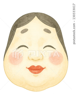 閉著眼睛的女人面具插畫素材 130333017