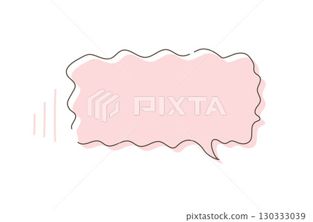 手繪風格粉紅氣泡圖，附波浪線 130333039