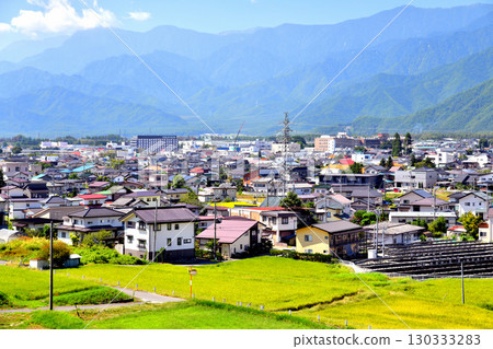 從東北方向眺望信濃大町站（長野縣大町市）[2025年9月] 130333283