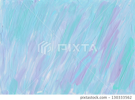 Pastel abstract acrylic background in blue, lavender, and mint colors. Hand-painted texture with soft brushstrokes, perfect for design, print 130333562