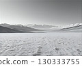 Quiet snowy fields and mountains 130333755