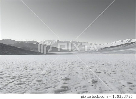 Quiet snowy fields and mountains 130333755