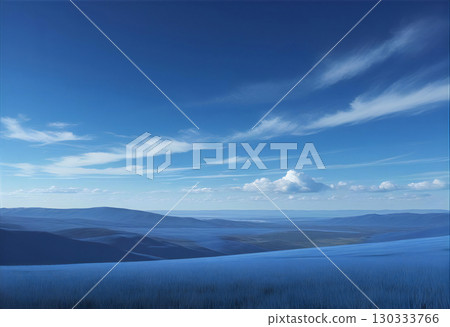 舒適的藍色草地 130333766