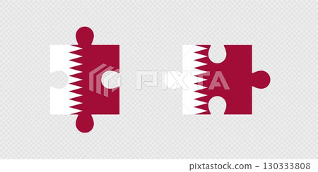 Puzzle Pieces with Qatar Flag. 130333808