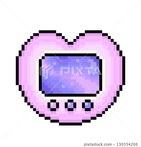 Cute heart game illustration Pink Nebula 130334208