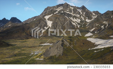 A Majestic Snow-Capped Mountain Range 130335033