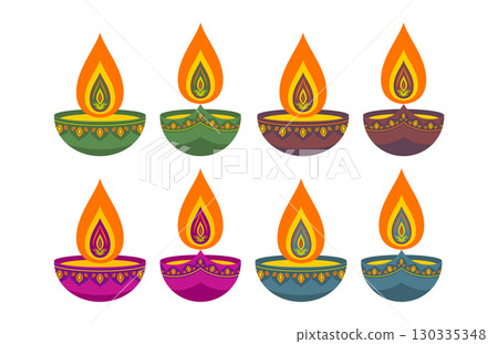 Diwali diya - oil lamp. 130335348