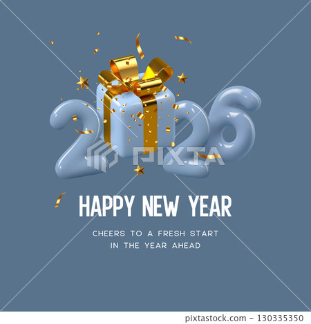 2026 New Year greeting vector illustration 2026 New Year greeting vector illustration 130335350