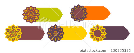 Set of Indian banners with Rangoli for Diwali 130335355