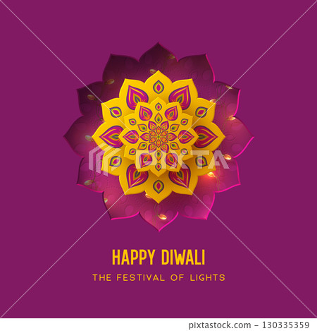 Diwali festival holiday design with rangoli. Diwali festival holiday design with rangoli. 130335359