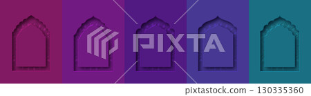 Set of colorful ornamental arches 130335360