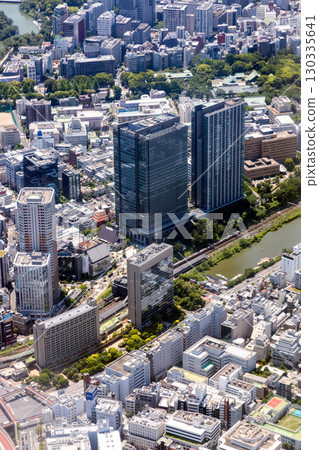 Aerial view of the west exit of Iidabashi Station 130335641