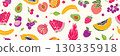 Fruit seamless pattern, hand drawn summer background, cartoon colorful organic repeat print design.  130335918
